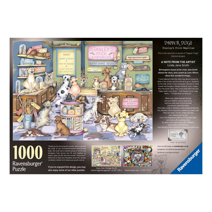 Ravensburger 1000 Piece Jigsaw Puzzle Dapper Dogs No 2 Stanley's Stick Emporium Linda Jane Smith 4005555017561