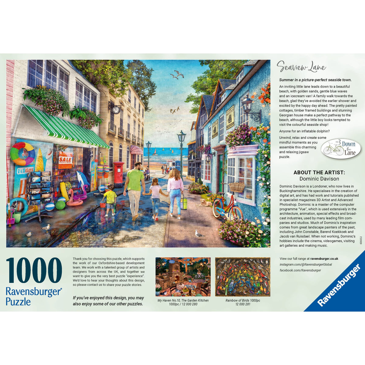 Ravensburger 1000 Piece Jigsaw Puzzle Down The Lane No 3 Seaview Lane Coastal Scene 4005555002796