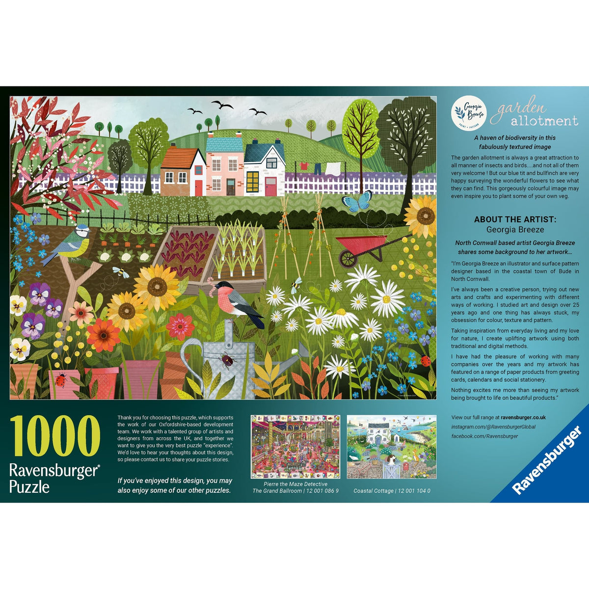 Ravensburger 1000 Piece Jigsaw Puzzle Garden Allotment Scene With Lush Flowers And Tools 4005555011781