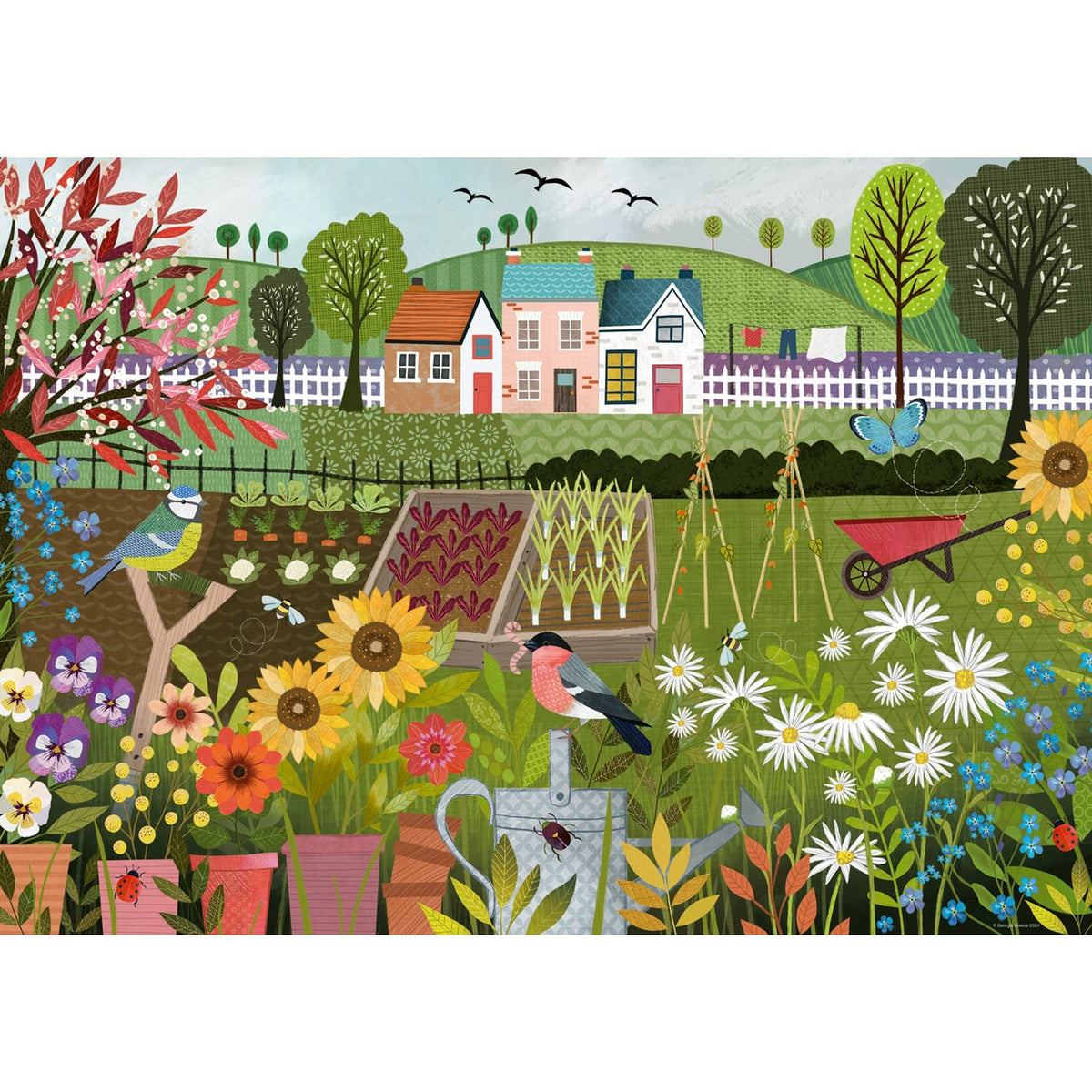 Ravensburger 1000 Piece Jigsaw Puzzle Garden Allotment Scene With Lush Flowers And Tools 4005555011781