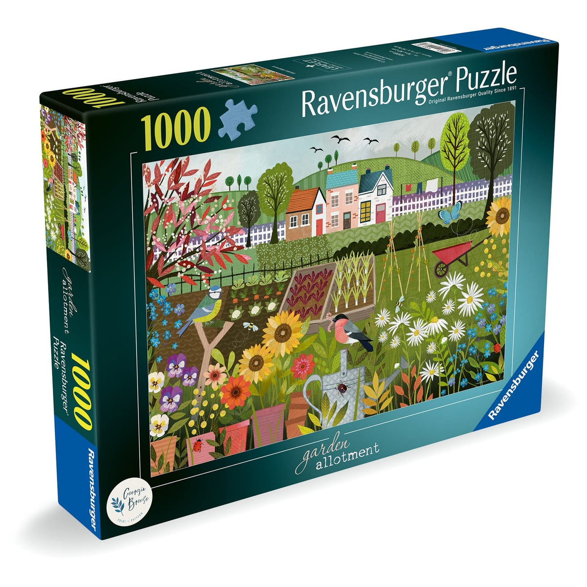 Ravensburger 1000 Piece Jigsaw Puzzle Garden Allotment Scene With Lush Flowers And Tools 4005555011781