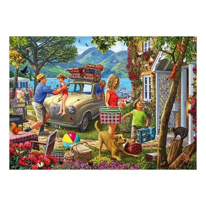 Ravensburger 1000 Piece Jigsaw Puzzle Holiday Cottage Nostalgic Sunshine Family Scene 4005555017219