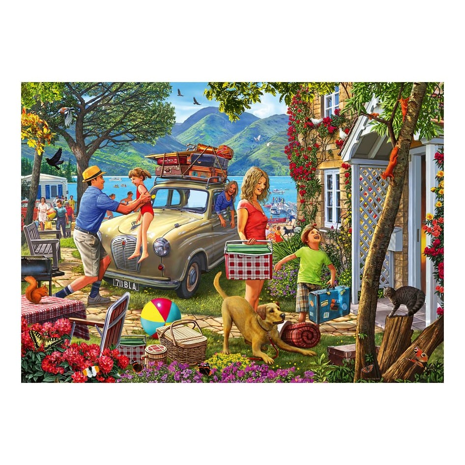 Ravensburger 1000 Piece Jigsaw Puzzle Holiday Cottage Nostalgic Sunshine Family Scene 4005555017219