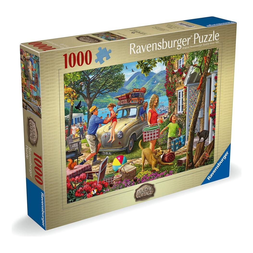 Ravensburger 1000 Piece Jigsaw Puzzle Holiday Cottage Nostalgic Sunshine Family Scene 4005555017219