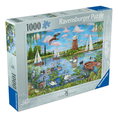 Ravensburger 1000 Piece Jigsaw Puzzle Life Along The Broads Wildlife And Sailing Boats 4005555017165