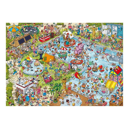 Ravensburger 1000 Piece Jigsaw Puzzle Ray's Comic Series The Poolside Chaos Holiday Resort Scene 4005555011644