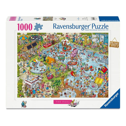 Ravensburger 1000 Piece Jigsaw Puzzle Ray's Comic Series The Poolside Chaos Holiday Resort Scene 4005555011644