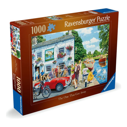 Ravensburger 1000 Piece Jigsaw Puzzle The One That Got Away Country Pub Towpath Scene With Ducks 4005555011743