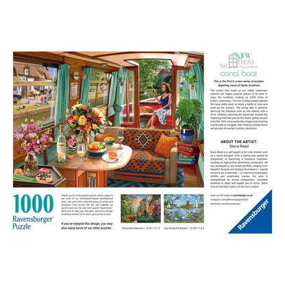 Ravensburger 1000 Piece Jigsaw Puzzle View From My Window No 1 Canal Boat Calm Waterway Scene 4005555017233