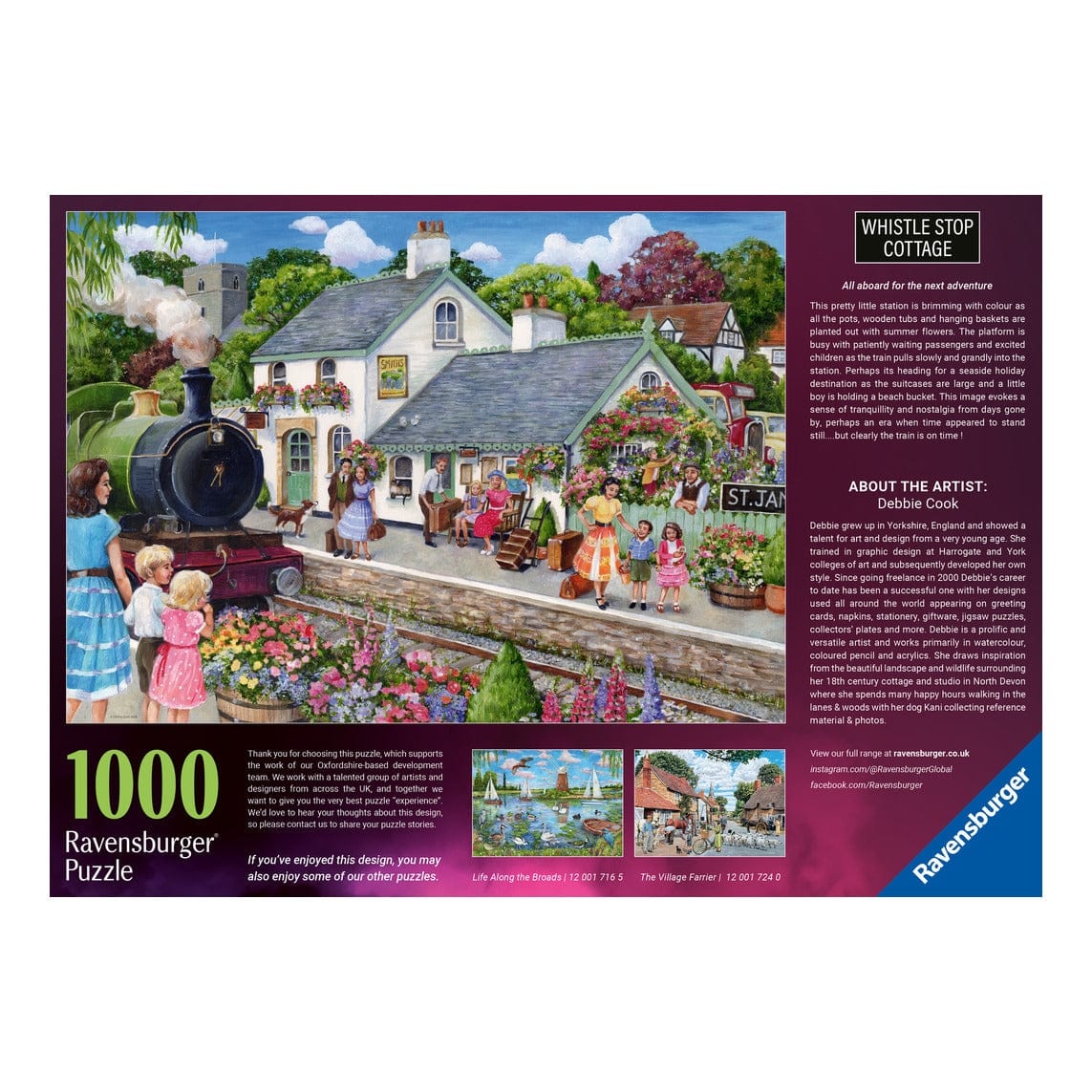 Ravensburger 1000 Piece Jigsaw Puzzle Whistle Stop Cottage Floral Garden At The Station 4005555017264