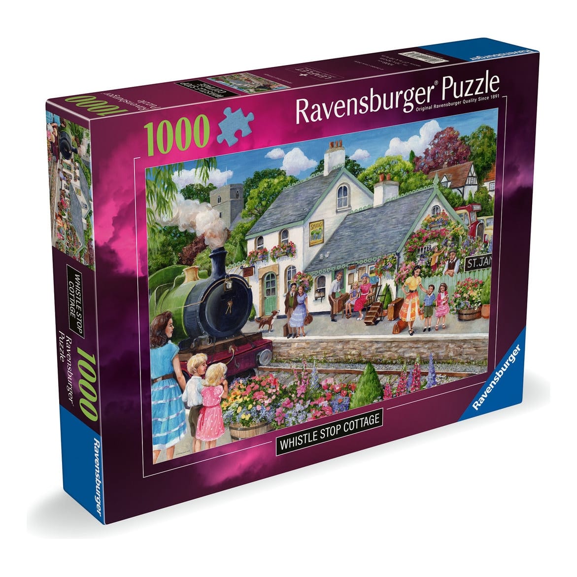 Ravensburger 1000 Piece Jigsaw Puzzle Whistle Stop Cottage Floral Garden At The Station 4005555017264