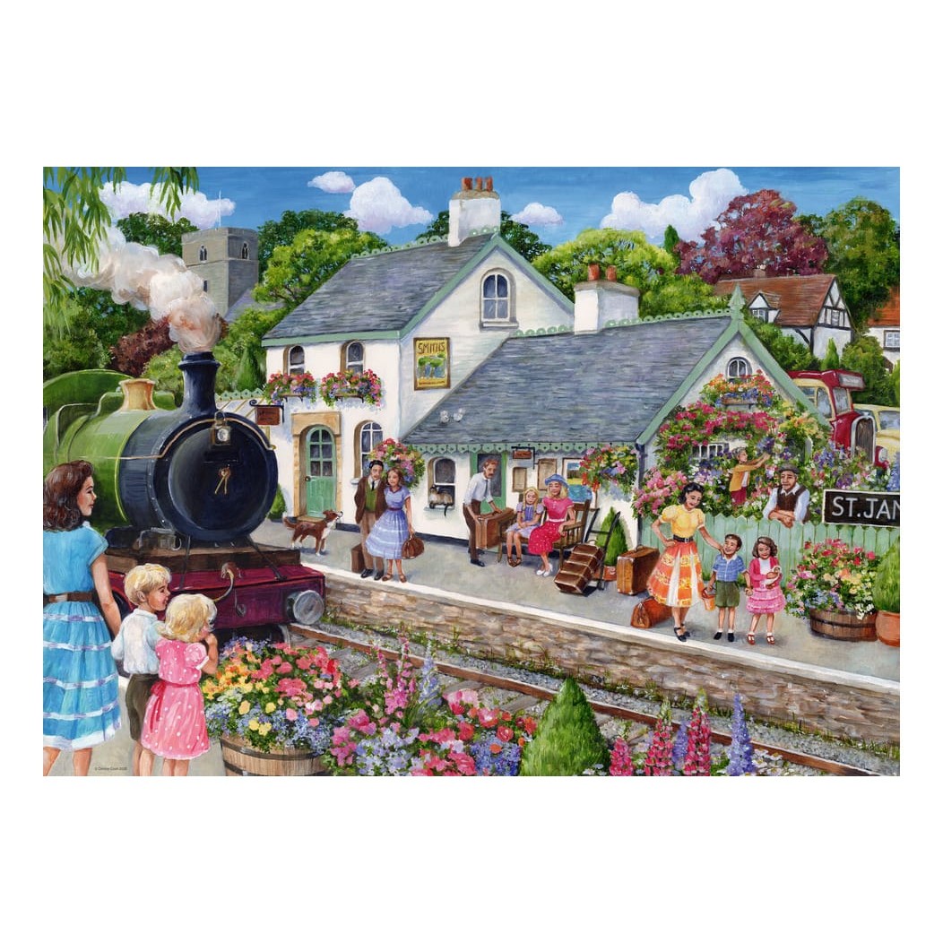 Ravensburger 1000 Piece Jigsaw Puzzle Whistle Stop Cottage Floral Garden At The Station 4005555017264