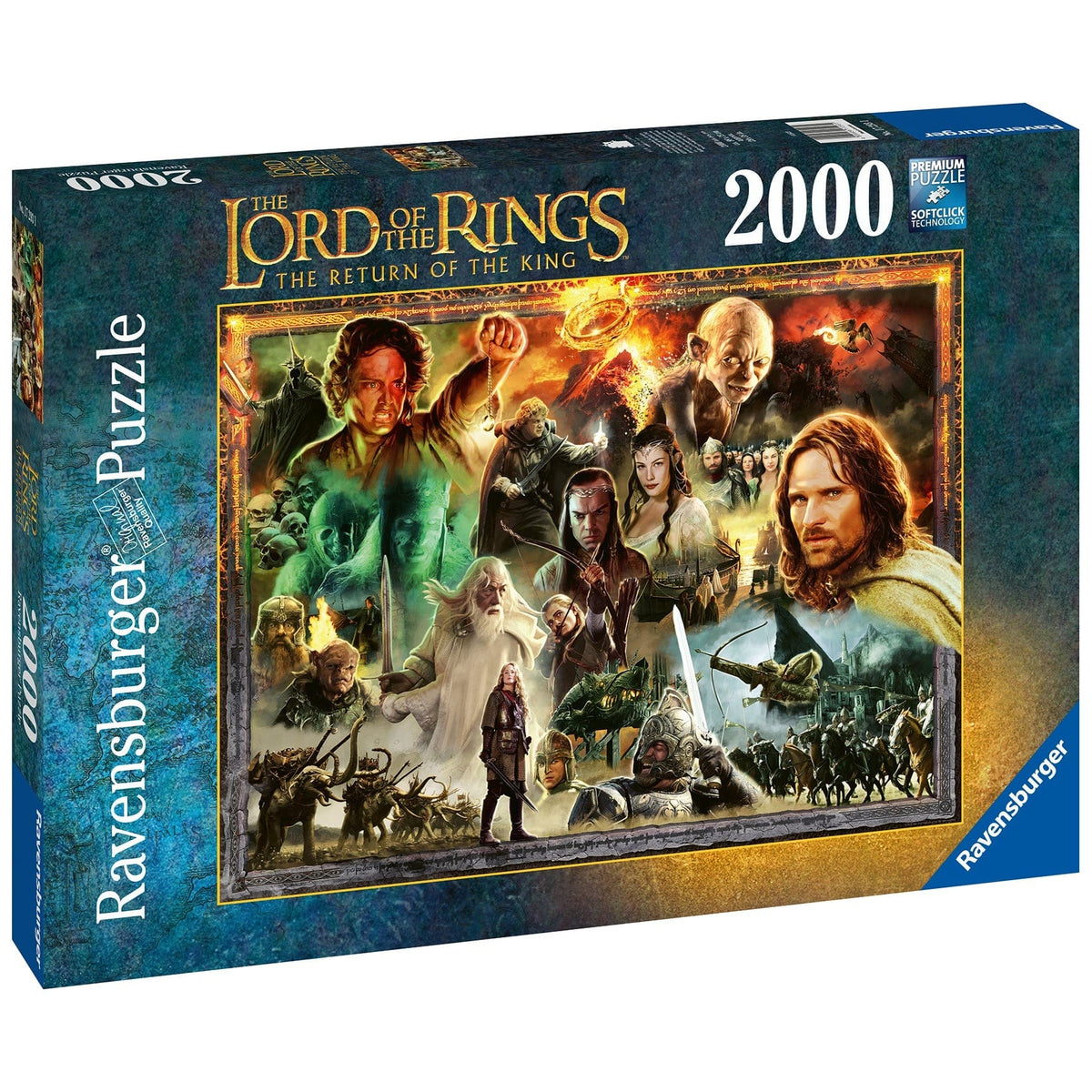 Ravensburger 2000 Piece Jigsaw Puzzle Return Of The King Lord Of The Rings Movie Poster Art 4005556172931