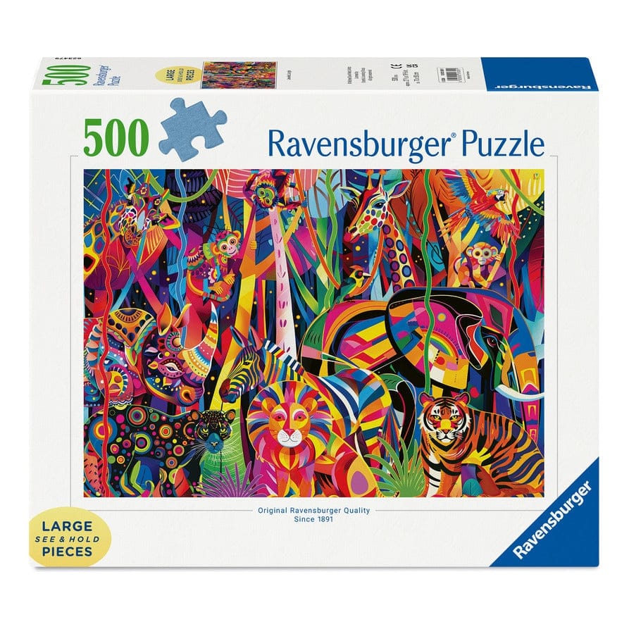 Ravensburger 500 Piece Jigsaw Puzzle Jewelled Jungle Scene Beautifully Coloured Illustration For Relaxation 4005555018391