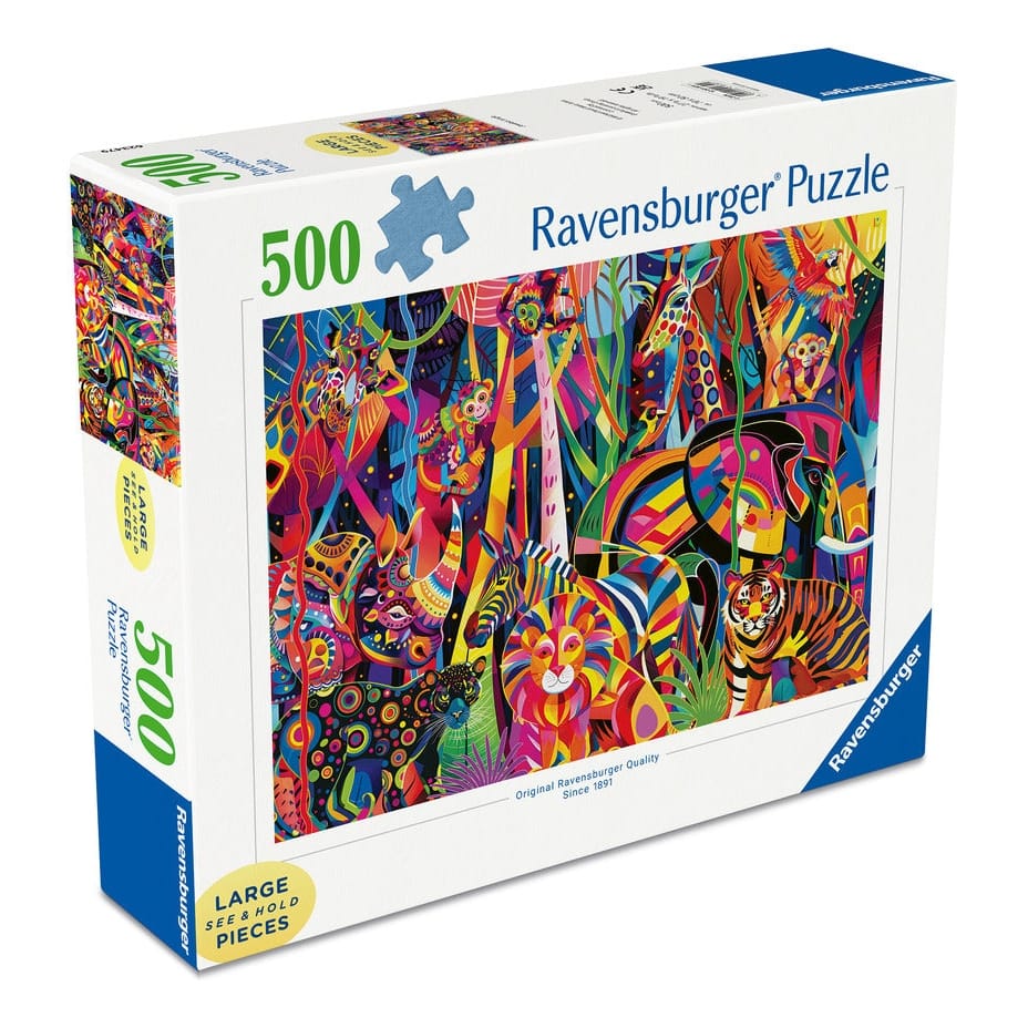 Ravensburger 500 Piece Jigsaw Puzzle Jewelled Jungle Scene Beautifully Coloured Illustration For Relaxation 4005555018391