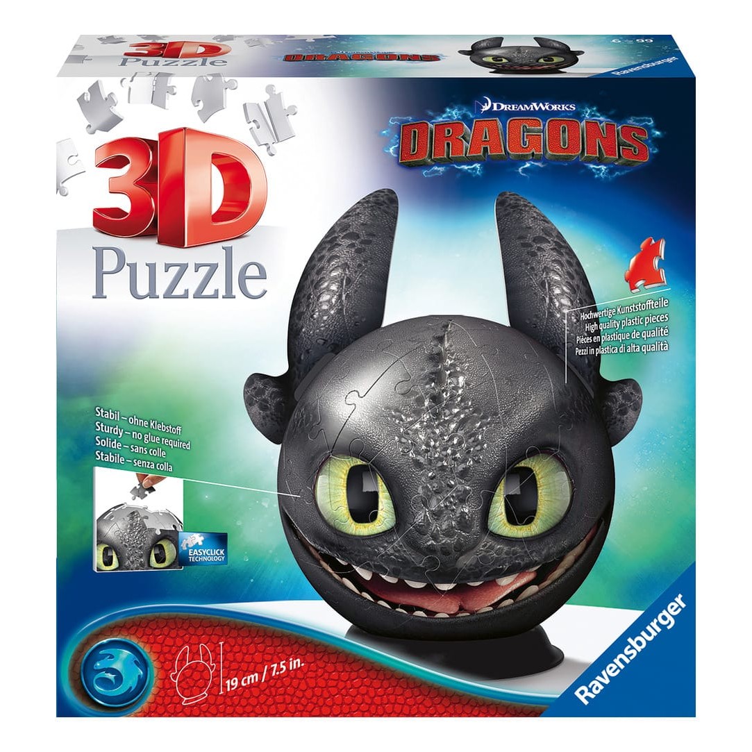 Ravensburger 72 Piece 3D Jigsaw Puzzle How To Train Your Dragon With Ears For Ages 6 And Up
