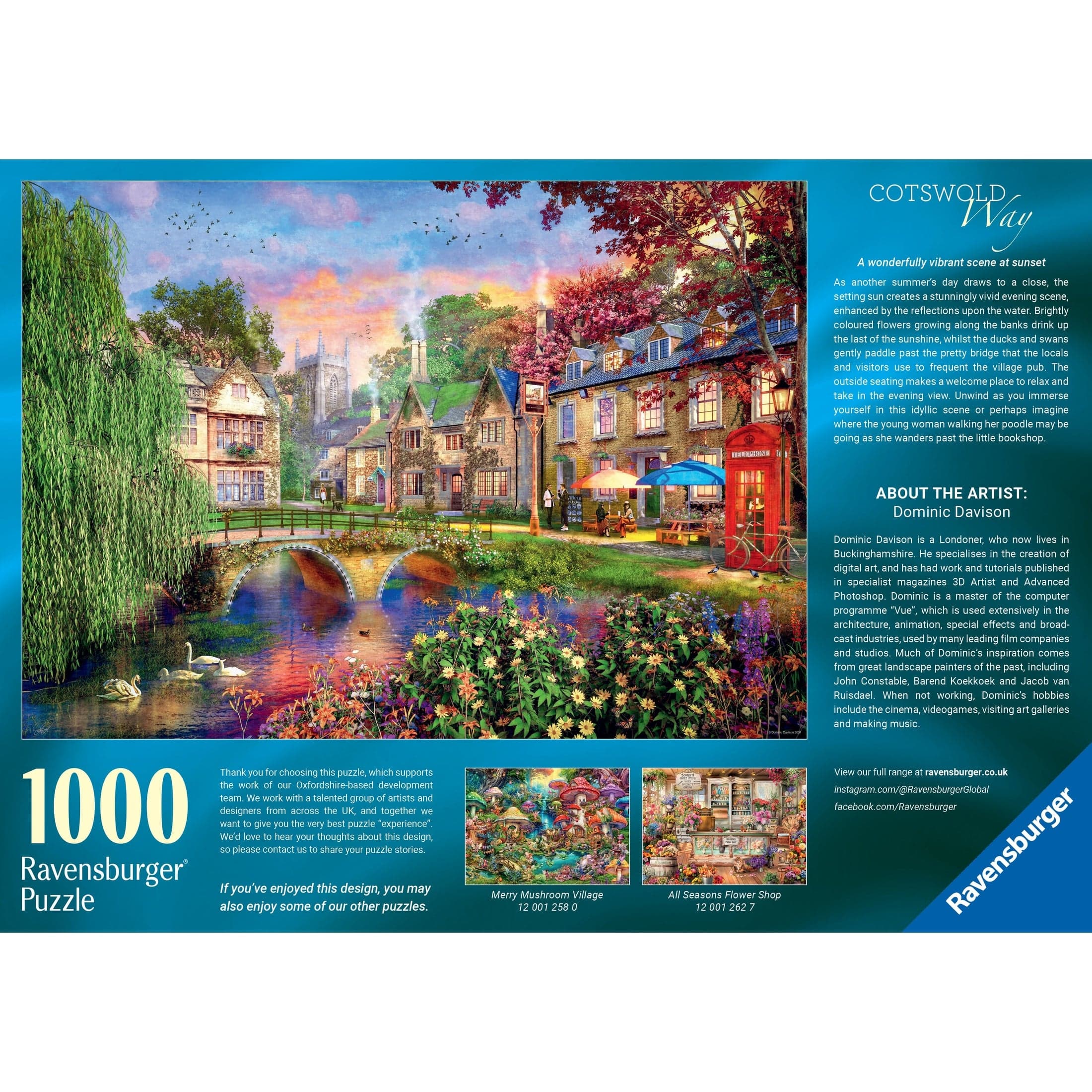 Ravensburger Cotswold Way 1000pc Jigsaw Puzzle Set 4005555012610