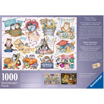 Ravensburger Crazy Cats A Cat's Year 1000 Piece Puzzle 4005555014522