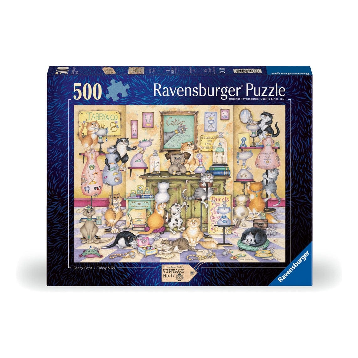 Ravensburger Crazy Cats Tabby & Co 500pc Jigsaw Puzzle 4005555014515