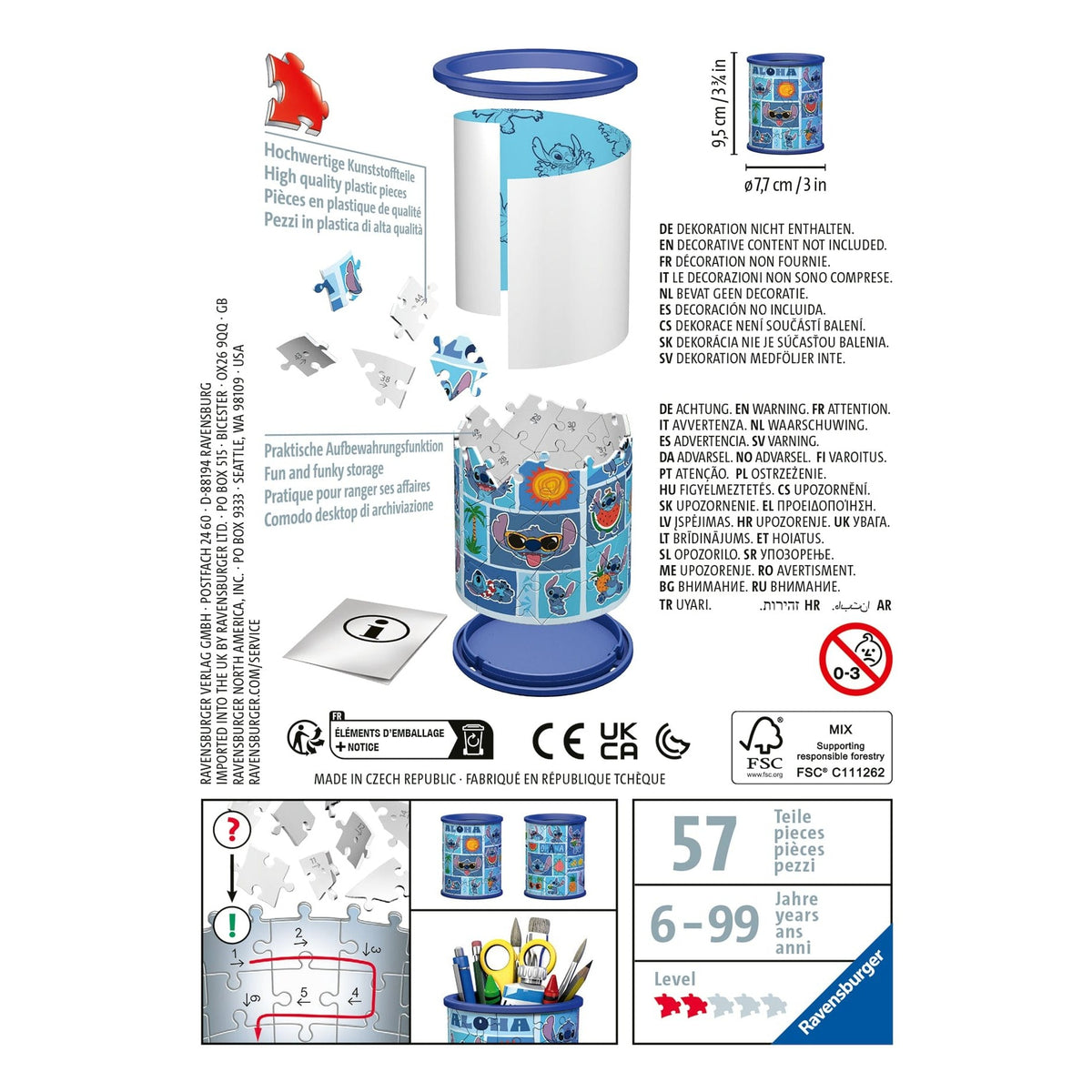 Ravensburger: Disney Stitch Pencil Holder 3D Puzzle 54pc Puzzle