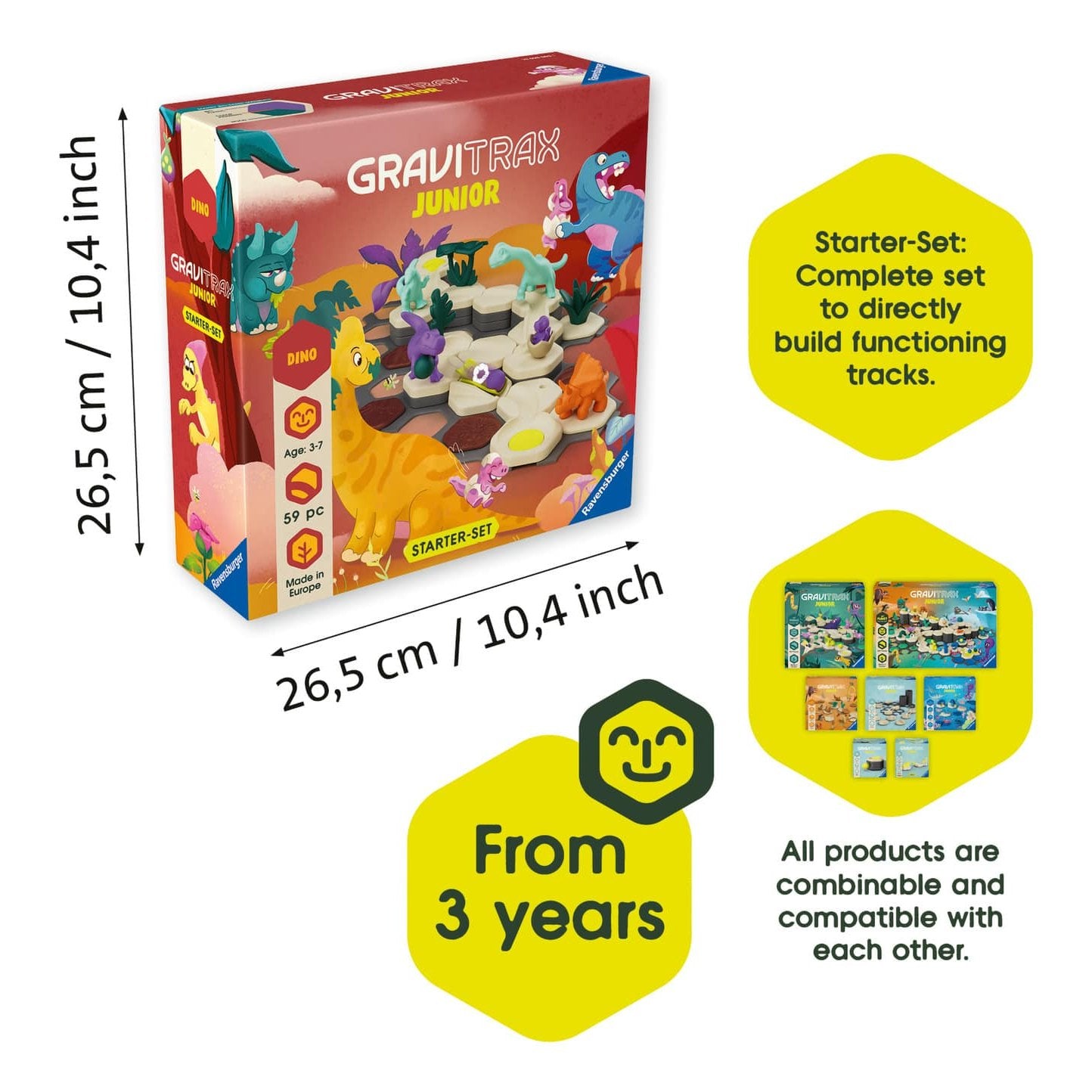 Ravensburger GraviTrax Junior Starter Set Dino Marble Run STEM Building Toy For Ages 6 And Up 4005555200031