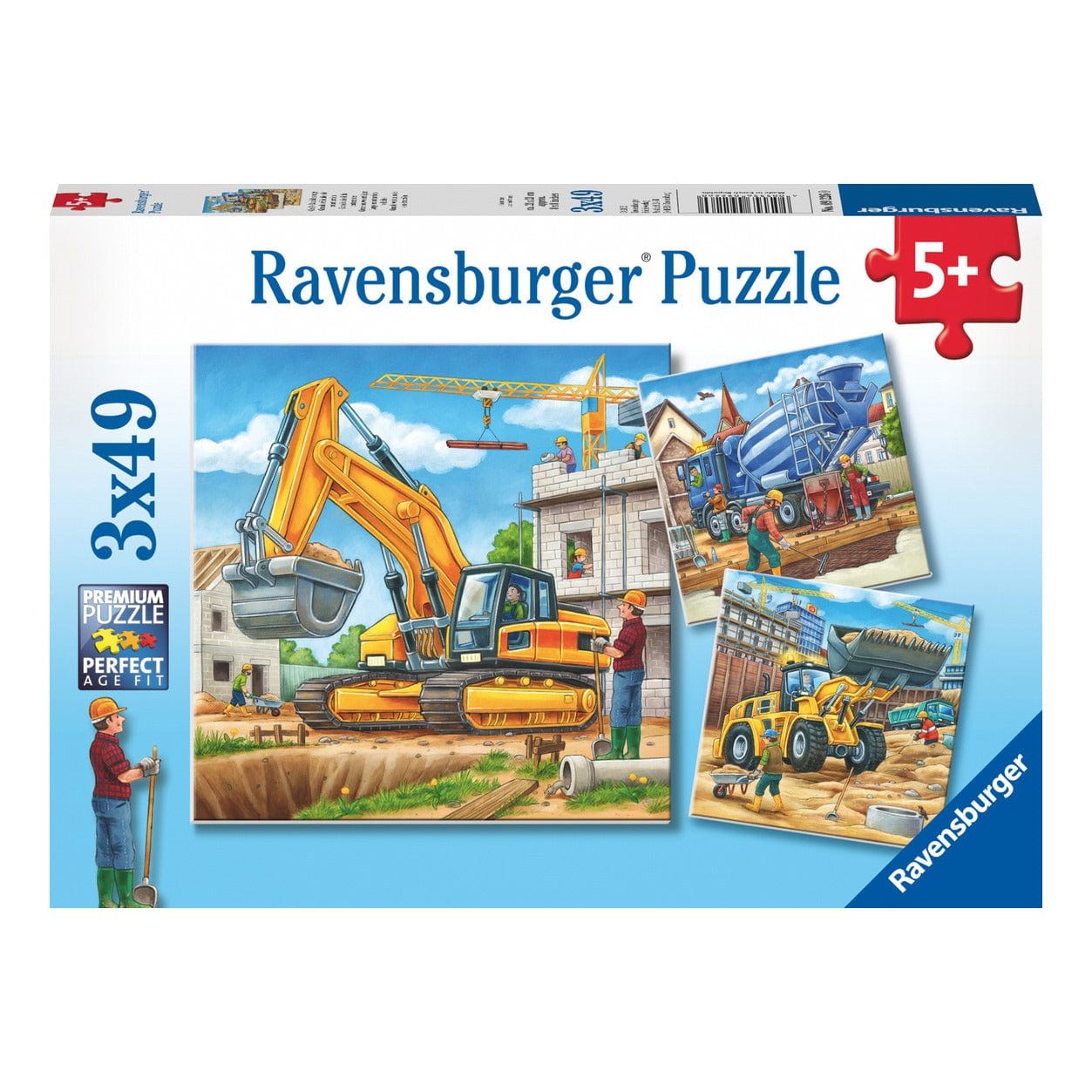 Ravensburger Large Construction Vehicles 3x49 Piece Jigsaw Puzzle