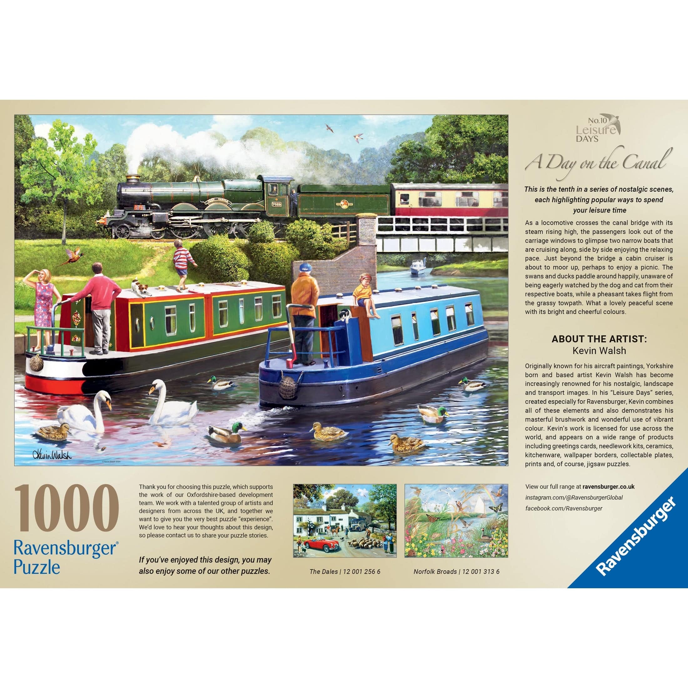 Ravensburger Leisure Days No.10 Days on the Canal 1000pc Jigsaw Puzzle 4005555012559