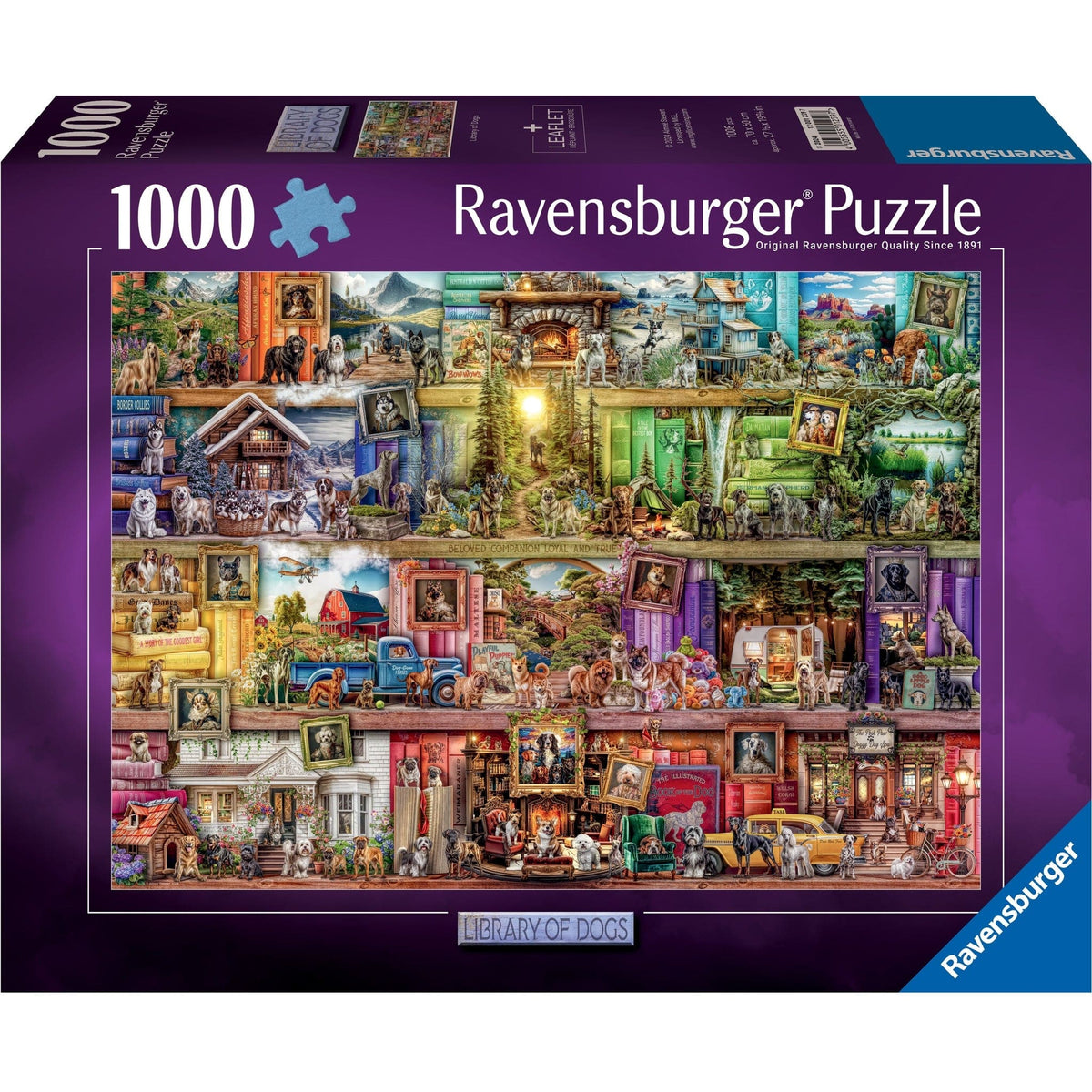 Ravensburger Library of Dogs 1000pc Jigsaw Puzzle 4005555012597