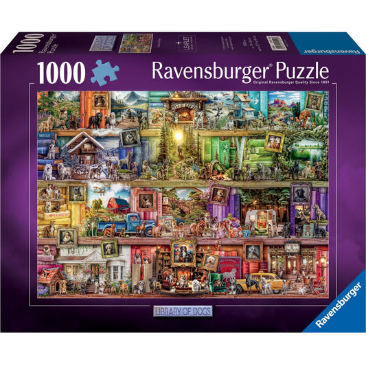 Ravensburger Library of Dogs 1000pc Jigsaw Puzzle 4005555012597