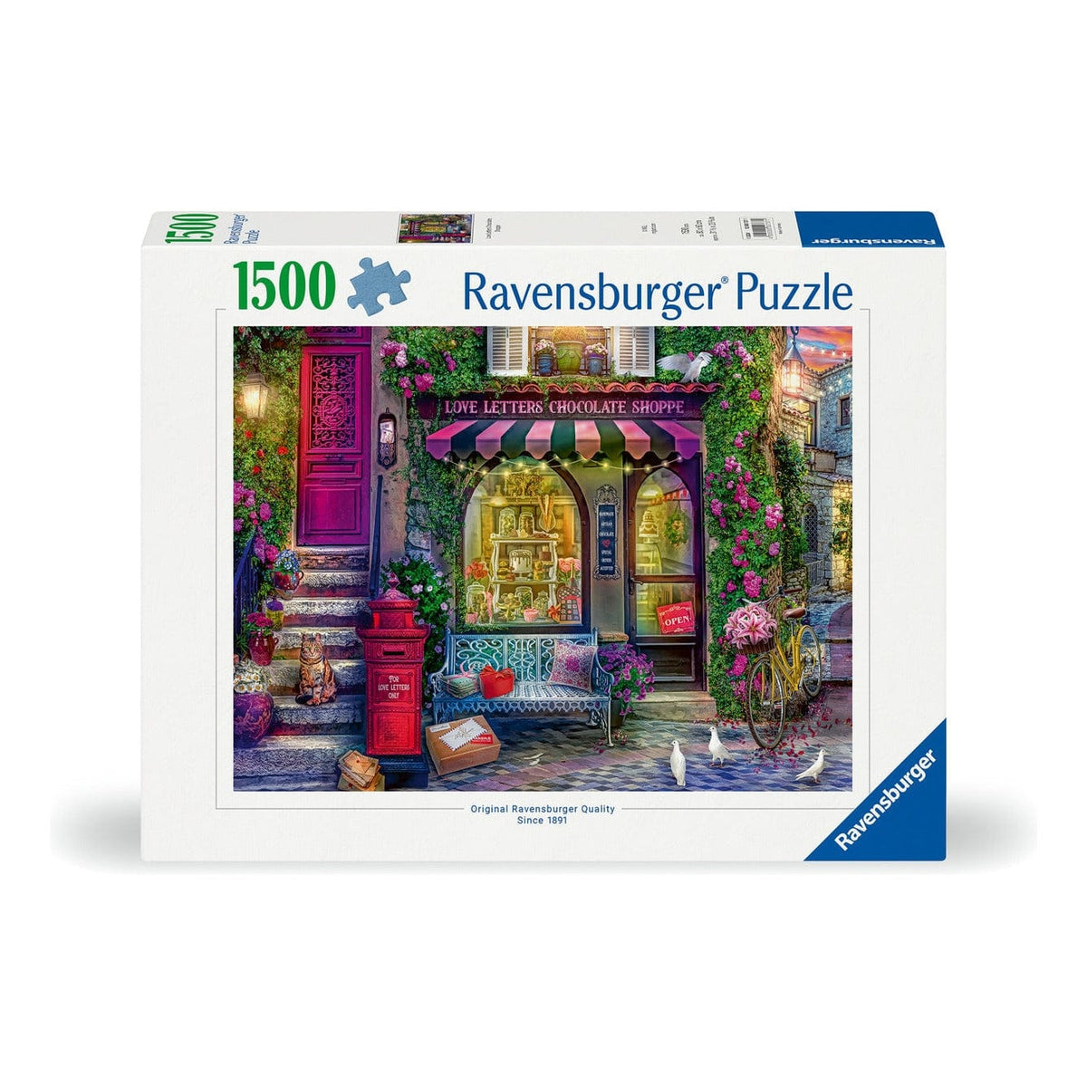 Ravensburger Love Letters Chocolate Shop 1500 Piece Jigsaw Puzzle 4005555007371