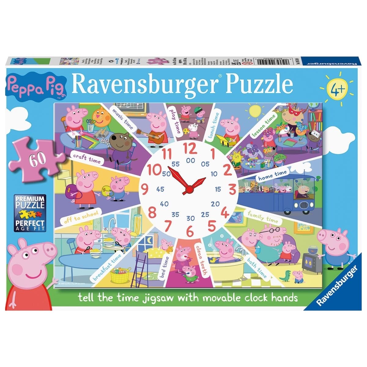 Ravensburger Peppa Pig Clock Puzzle 60 Piece Jigsaw Puzzle for Kids Brightly Illustrated 4005556095100