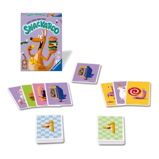Ravensburger Snackaroo Card Game For 2 To 5 Players Fast Animal Snack Hunt Party 4005556249015