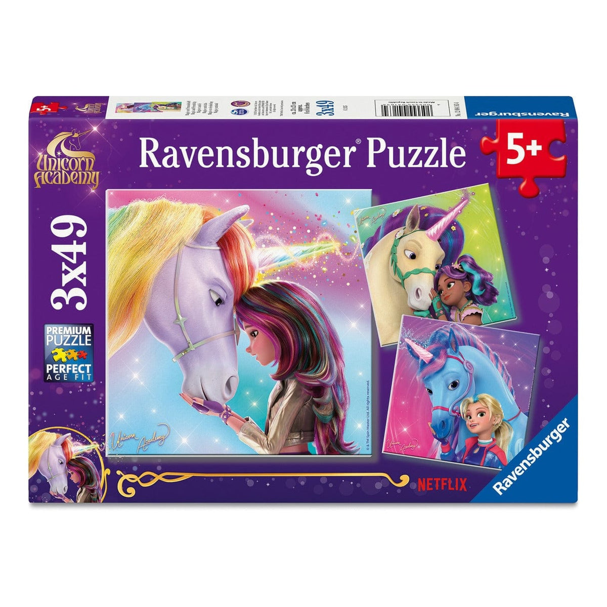 Ravensburger Unicorn Academy 3x49 Piece Jigsaw Puzzle 4005555041634