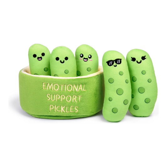 Relatable Emotional Support Pickles Plush Set – 5 Cuddly Snack Buddies