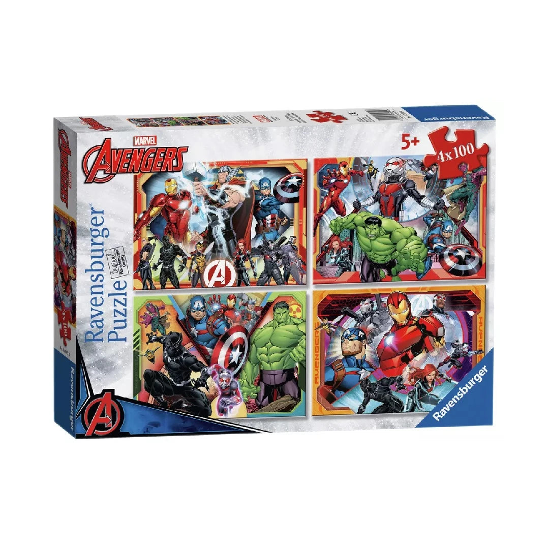 Ravensburger Marvel Avengers 4 x 100-Piece Jigsaw Puzzle Set