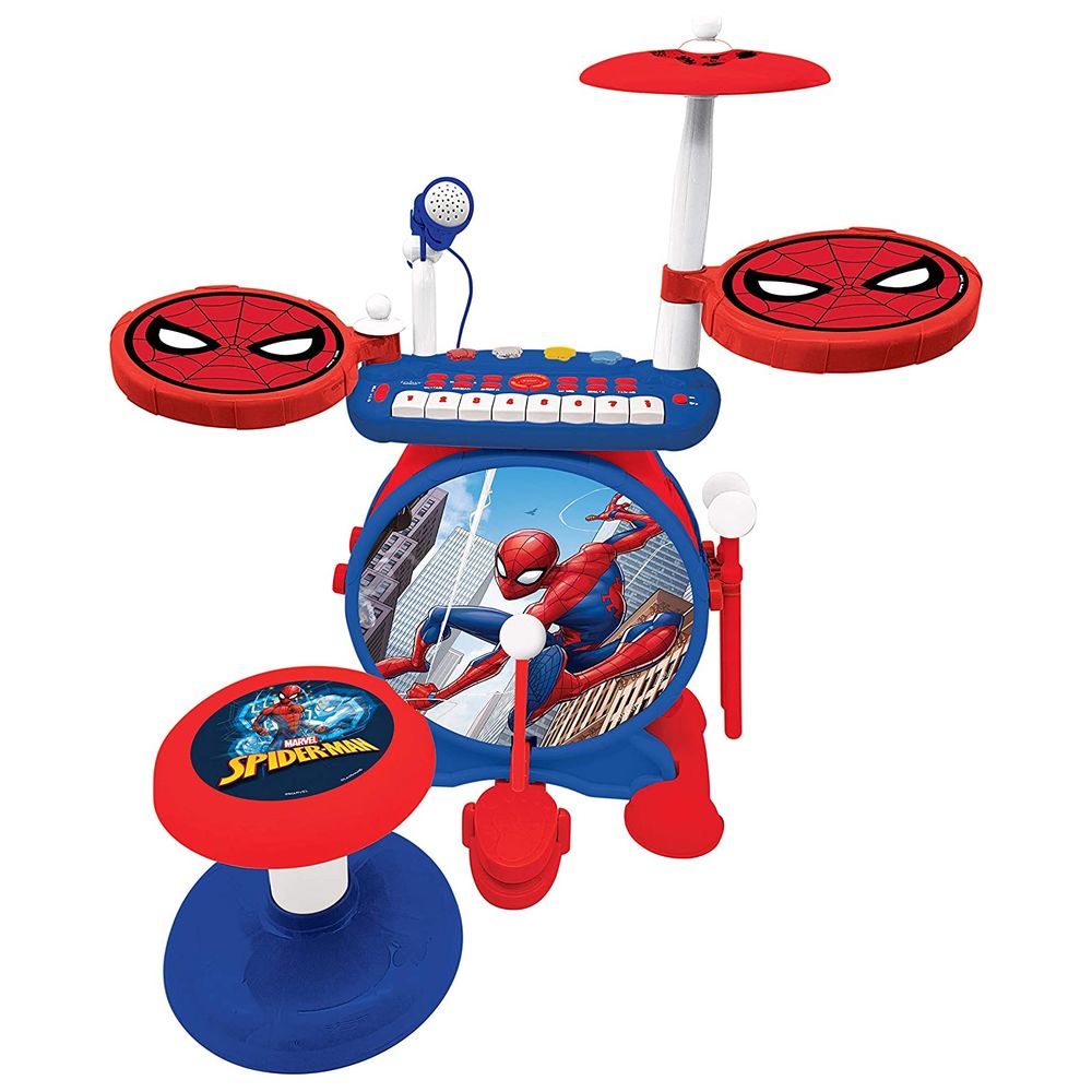 Lexibook My Rock Band Spider-Man Electronic Drum Set with Seat