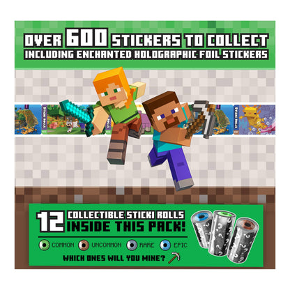 Sticki Rolls Minecraft Collectors Book with Wristband and 120 Stickers 850075333752