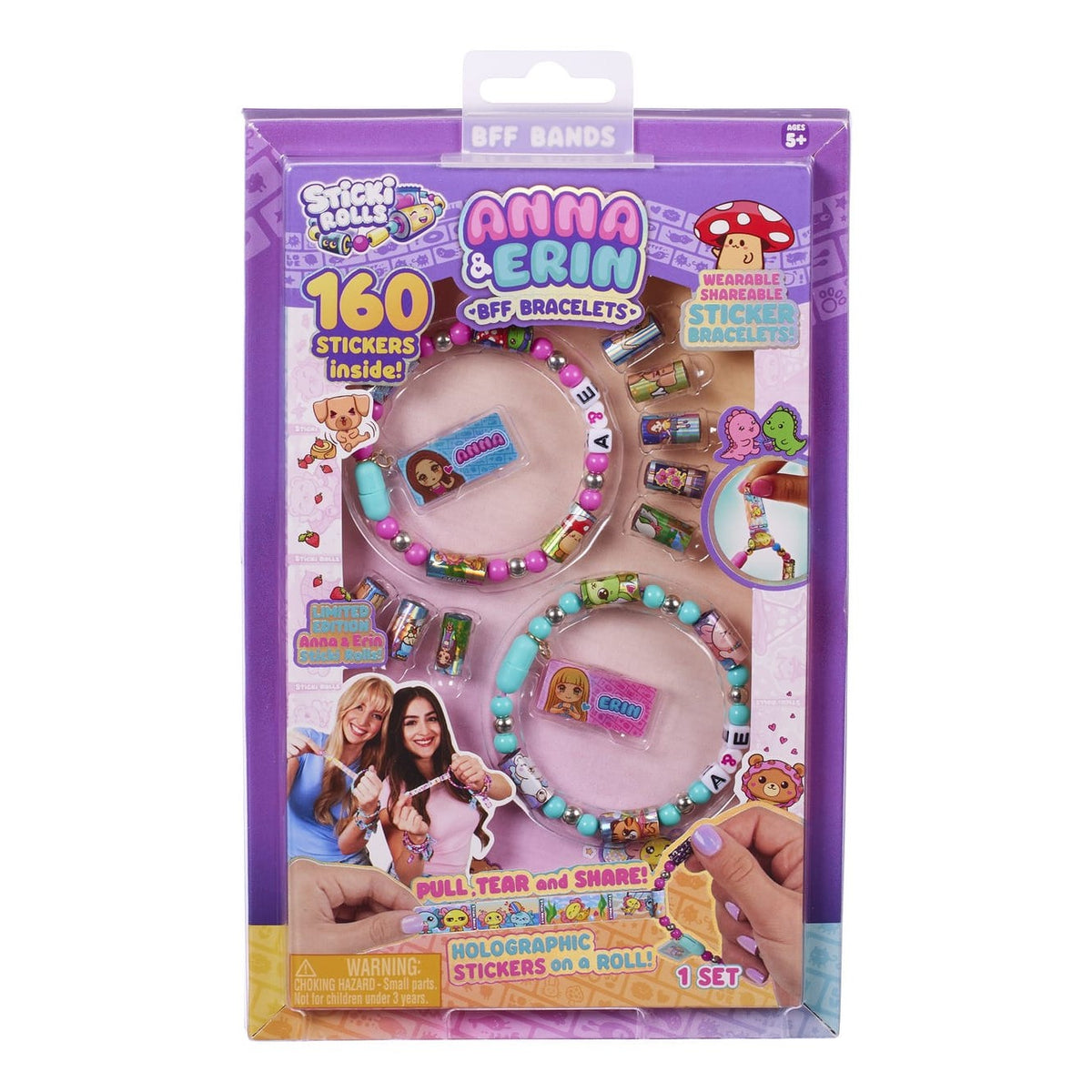Sticki Rolls Anna & Erin BFF Bracelet Pack – 160 Stickers