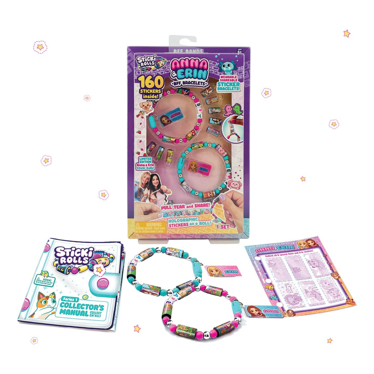Sticki Rolls Anna & Erin BFF Bracelet Pack – 160 Stickers