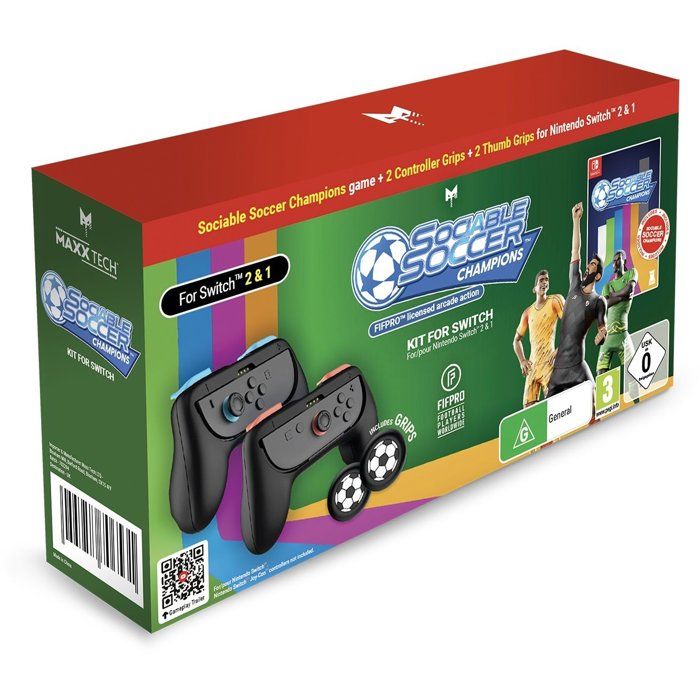 Maxx Tech Sociable Soccer Champions Kit for Nintendo Switch 1 & 2 (Code in Box)