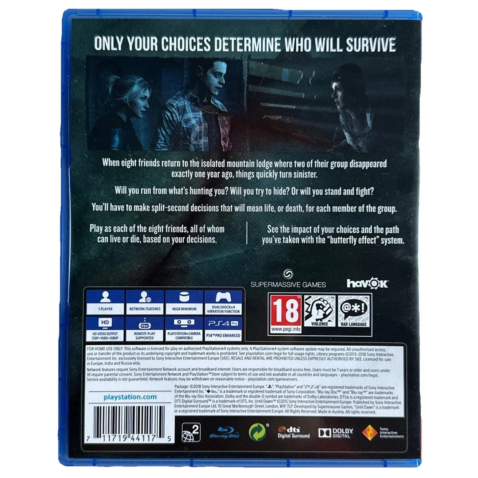 Until Dawn - Playstation Hits - PlayStation 4 711719441175