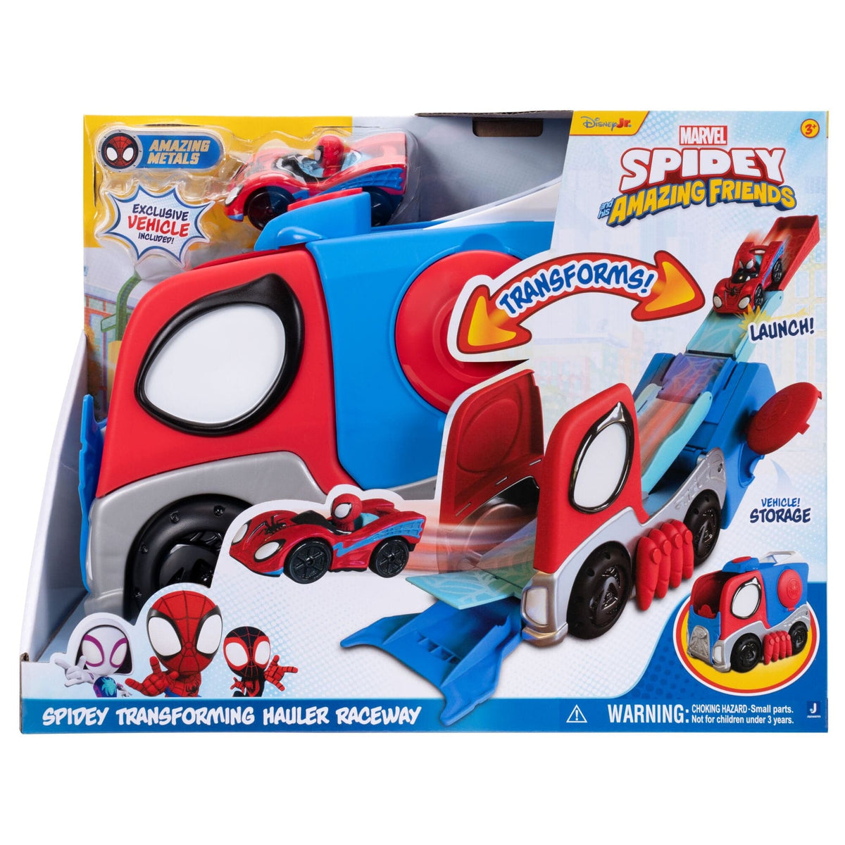 Spidey and Friends - Transforming Hauler Raceway 191726900139
