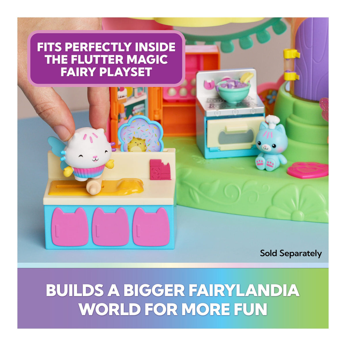 Gabby's Dollhouse Fairylandia Cakey Cat's Fairy Kitchen Set 681147133426