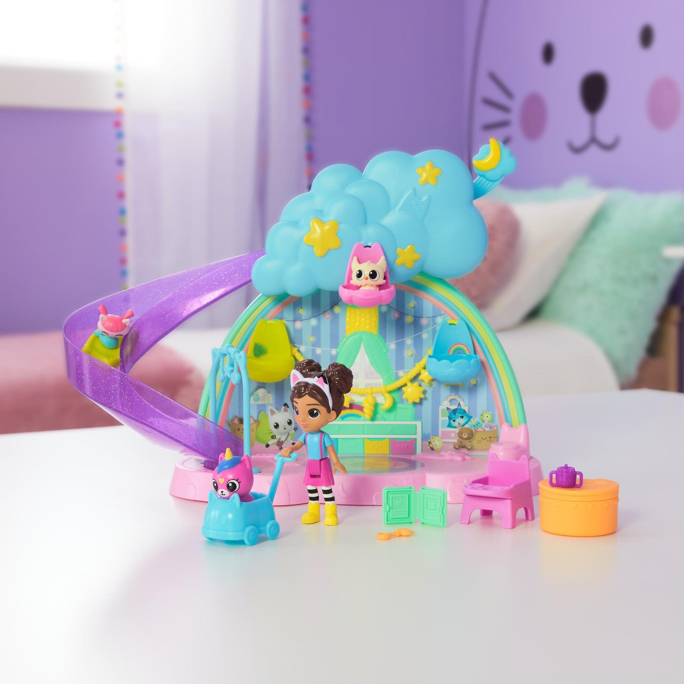 Gabby's Dollhouse Kitty Care Playset - Interactive Pet Toy 681147042834