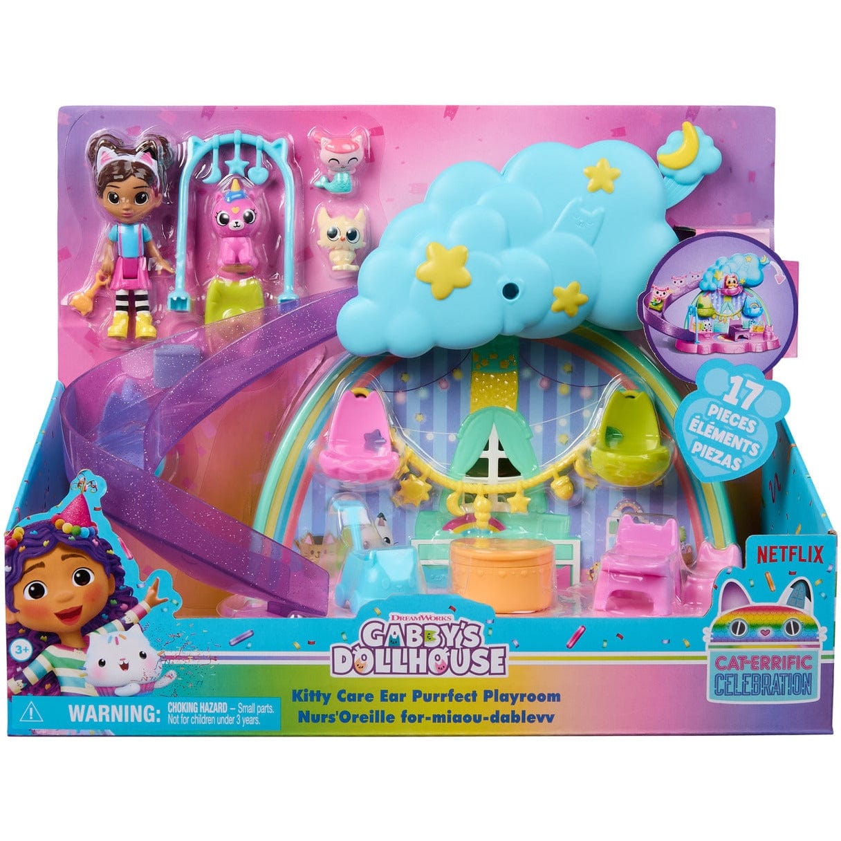 Gabby's Dollhouse Kitty Care Playset - Interactive Pet Toy 681147042834