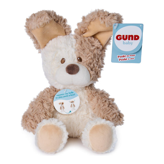 GUND Peeki the Puppy Handheld Peek-a-Boo Plush Toy 681147133945