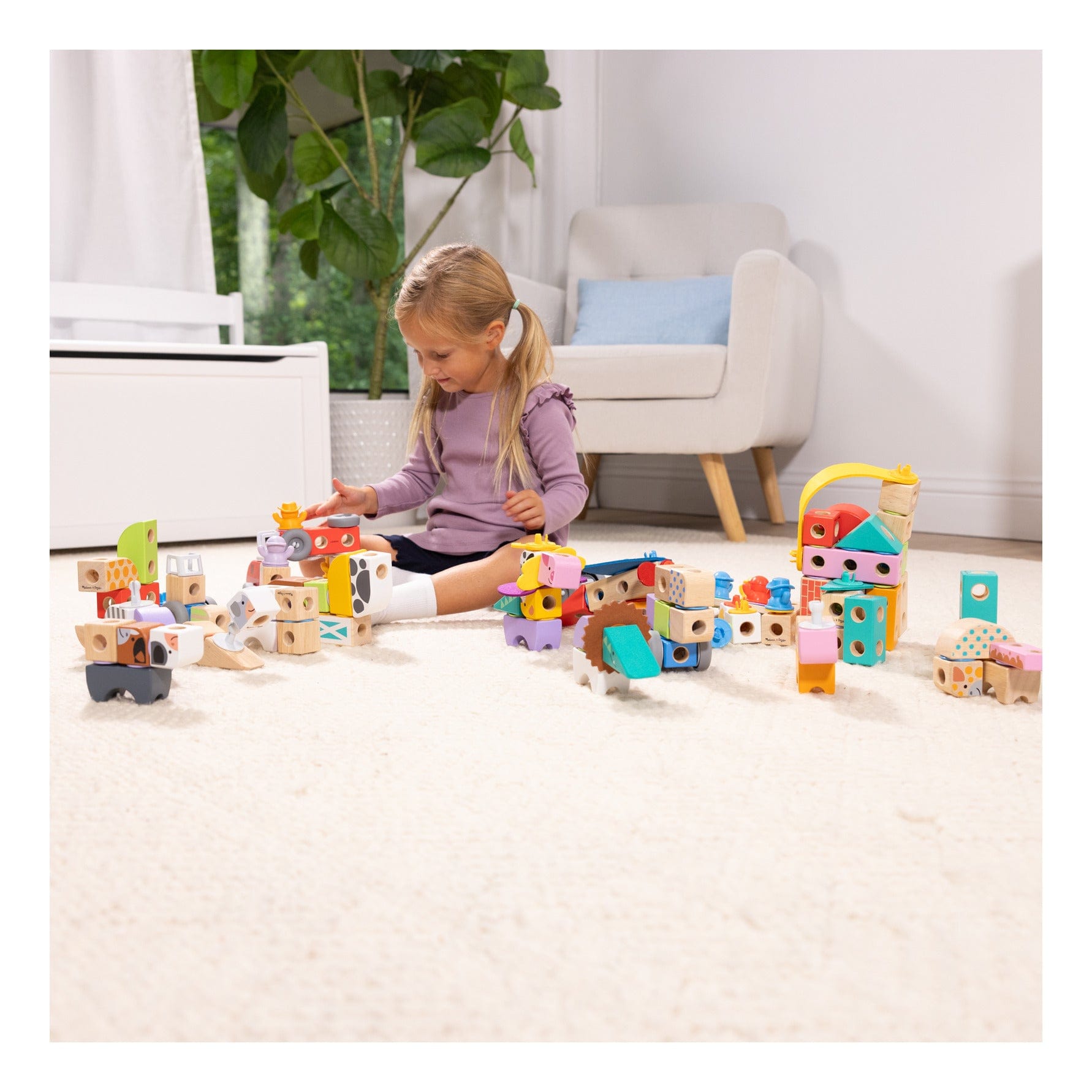 Melissa And Doug Blockables Farm Building Set Playset