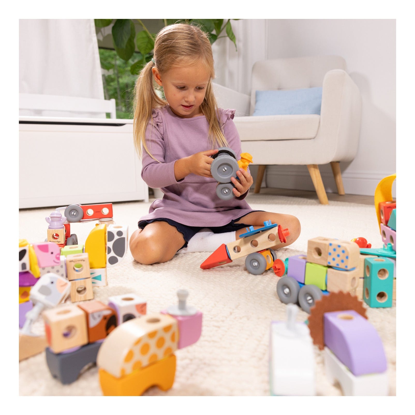 Melissa And Doug Blockables Farm Building Set Playset
