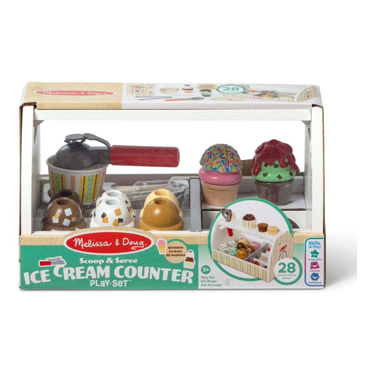 Melissa And Doug Wooden Ice Cream Counter Playset Toy