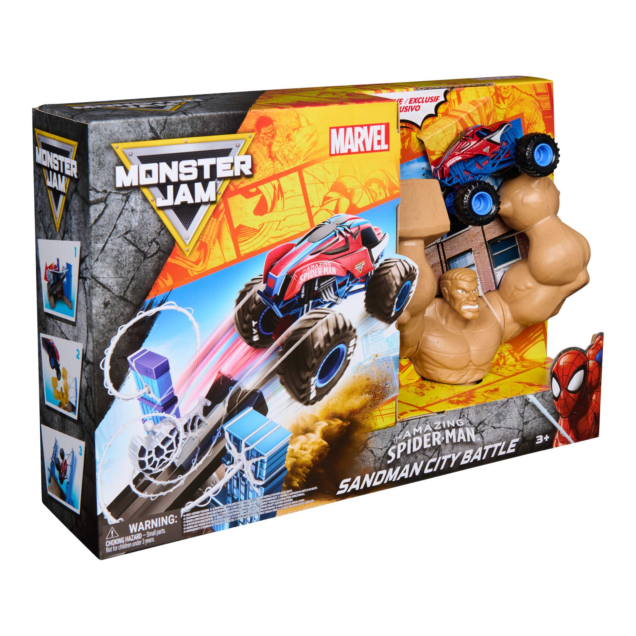Monster Jam Marvel Spider-Man vs Sandman City Battle Playset 681147124424